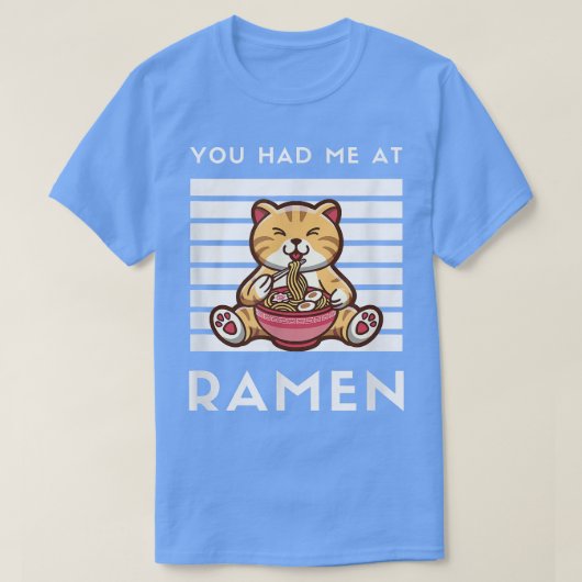 ラーメンの食べ物のラーメン日本の好きだった Tシャツ (デザイン正面)