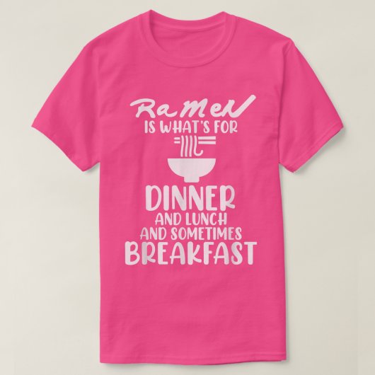 ラーメンはディナーアニメかわいいラーメンLov Tシャツ (デザイン正面)