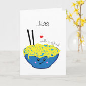 ラーメンは私の友達の食べ物おもしろい引用文 カード (黄色い花)