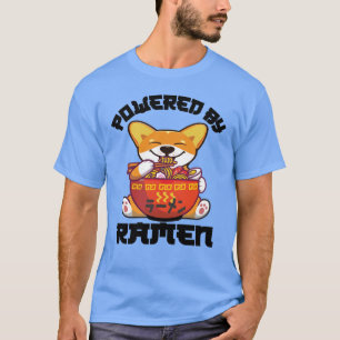 ラーメンを使ったコーギ  かわいいコ食べ物ルギのラーメン Tシャツ
