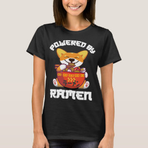ラーメンを使ったコーギ  かわいいコ食べ物ルギのラーメン Tシャツ