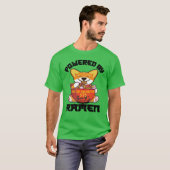 ラーメンを動力とするコルギ |かわいいズコルギ食べズラーメン Tシャツ (正面フル)