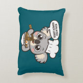 ラーメンを楽しんでかわいいコアラ アクセントクッション (裏面(縦))