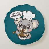 ラーメンを楽しんでかわいいコアラ ラウンドクッション (裏面)