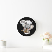 ラーメンを楽しんでかわいいコアラ ラウンド壁時計 (ホーム)