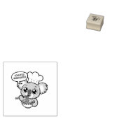 ラーメンを楽しんでかわいいコアラ ラバースタンプ (押印)