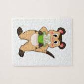 ラーメンを食べるメルカット ジグソーパズル (横)