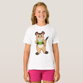 ラーメンを食べるメルカット Tシャツ (正面フル)