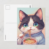 ラーメンを食べる猫のポストカード ポストカード (正面/裏面)