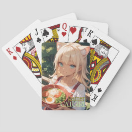 ラーメンを食べる猫耳娘 トランプ