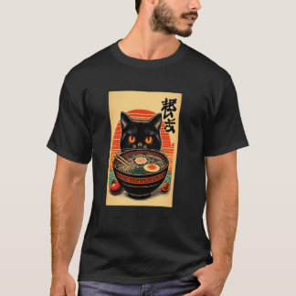 ラーメンを食べる猫, 猫好き, 日本の麺類, ラーメン Tシャツ