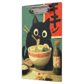 ラーメンを食べる面白い黒猫 クリップボード (左)