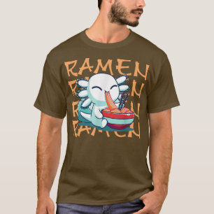 ラーメンアオロトルかわいいアニメフ日本のード Tシャツ