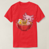 ラーメンアオロトルかわいい日本のアニメフードギフトガールズ Tシャツ (デザイン正面)