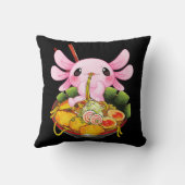 ラーメンアクソロトルかわいいアニメ日本のフードギフトガール クッション (裏面)