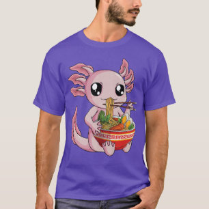 ラーメンアクソロトルかわいいアニメ日本のフードギフトガール Tシャツ
