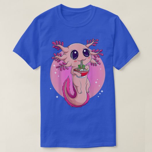 ラーメンアクソロトルかわいいアニメ日本のフードギフトガール Tシャツ (デザイン正面)