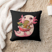 ラーメンアクソロトルかわいい日本のアニメフードガールズティー クッション (ブランケット)