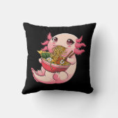 ラーメンアクソロトルかわいい日本のアニメフードガールズティー クッション (裏面)