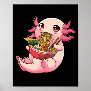 ラーメンアクソロトルかわいい日本のアニメフードガールズティー ポスター