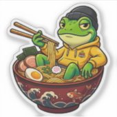 ラーメンカエルステッカー シール (正面)