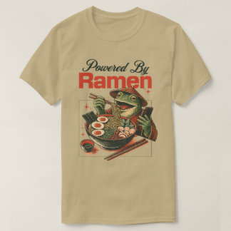 ラーメンカエルパワード スマホ スクロール おもしろい麺 Tシャツ