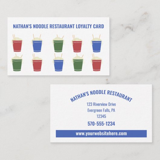 ラーメンカップアジアレストランロイヤリティ報奨 名刺 (正面/裏面)
