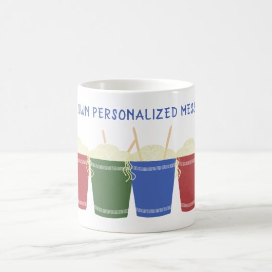 ラーメンカップカスタムパーソナライズされたメッセージ コーヒーマグカップ (中央)