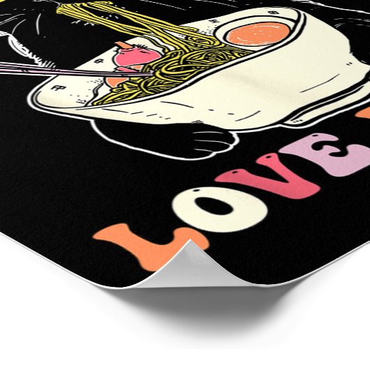 ラーメンキャットアニメかわいい服大宅衣料亭 ポスター (角)