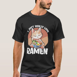 ラーメンキャットアニメかわいい服大宅衣料亭 Tシャツ