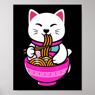 ラーメンキャットアニメ猫ギフトかわいい ポスター