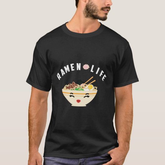 ラーメンクールライフ麺スープ中毒ギフト Tシャツ (正面)