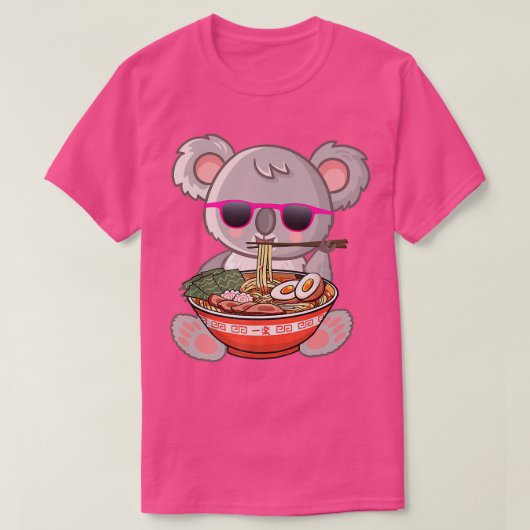 ラーメンコアラ日本のアニメ大宅麺ギフトガール Tシャツ (デザイン正面)