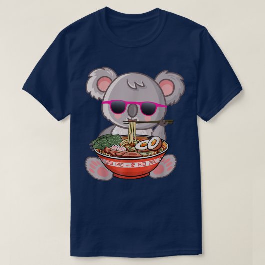 ラーメンコアラ日本のアニメ大宅麺ギフトガール Tシャツ (デザイン正面)