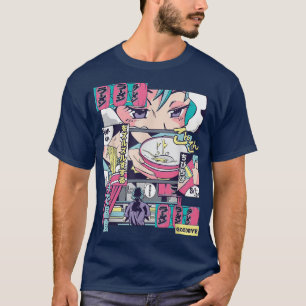 ラーメンショップアニメマンガ漫画パネル Tシャツ