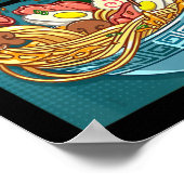 ラーメンスタイルヴィンテージ日本のアニメ食べ物ギフトガール ポスター (角)