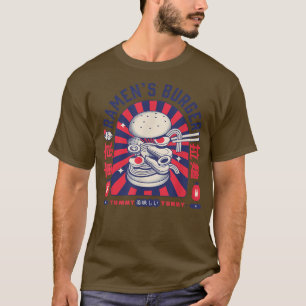 ラーメンズバーガー日本アートアニメラーメンポップ・アートのJapon Sty Tシャツ