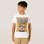 ラーメンタイム カワイイ漫画ラーメン丼 Tシャツ (正面フル)