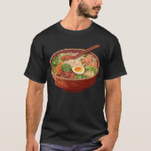 ラーメンタイ日本のムアニメの食べ物愛好家 Tシャツ (正面)