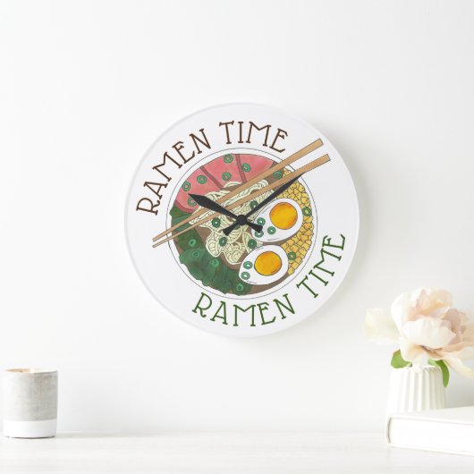 ラーメンタイ日本のムフード麺スープレストラン ラージ壁時計 (ホーム)