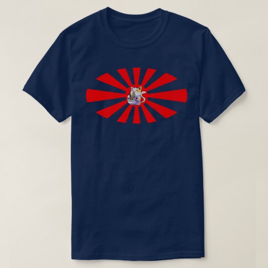 ラーメンヌードル猫子猫猫ネコ男女男 Tシャツ (デザイン正面)