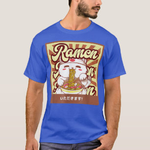 ラーメンネコねこアニメかわいい日本の猫好きティー Tシャツ