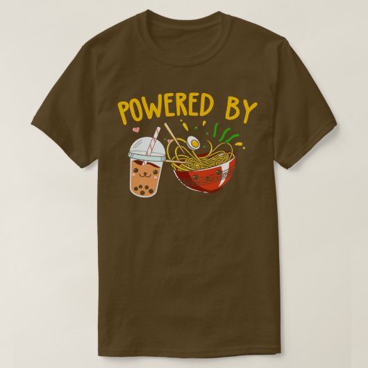 ラーメンバブルティーボバ日本のー麺 Tシャツ (デザイン正面)