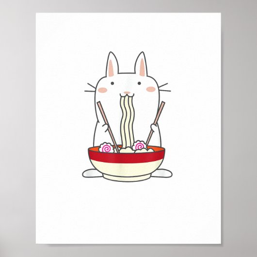 ラーメンバ日本のニー麺かわいいうさぎTei Gi ポスター (正面)