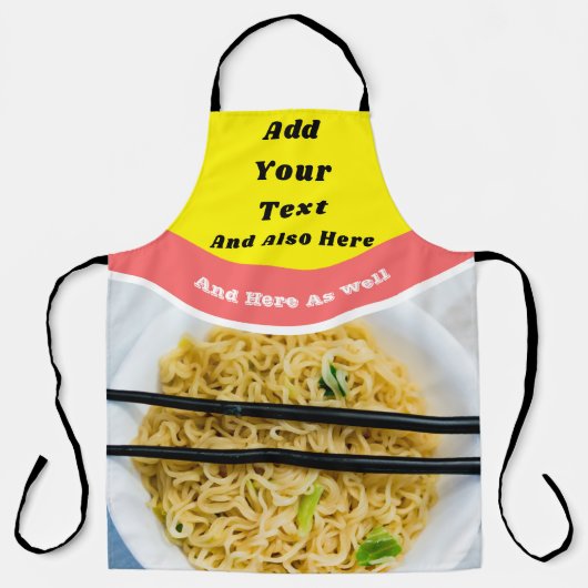ラーメンパケットカスタムおもしろいメッセージ エプロン (正面)