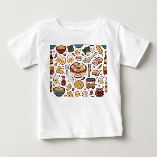 ラーメンパターン ベビーTシャツ (正面)