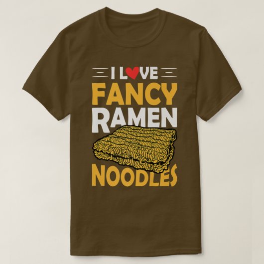 ラーメンファンシー麺食おもしろいべ物好き Tシャツ (デザイン正面)