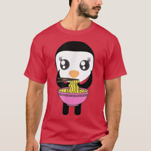 ラーメンペンギンかわいい日本のアニメかわいいキムチNo Tシャツ