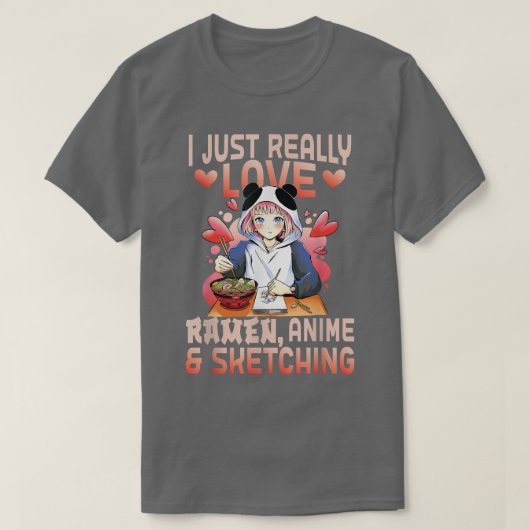 ラーメンマーチアニメ愛好家日本のアニメーションSke Tシャツ (デザイン正面)