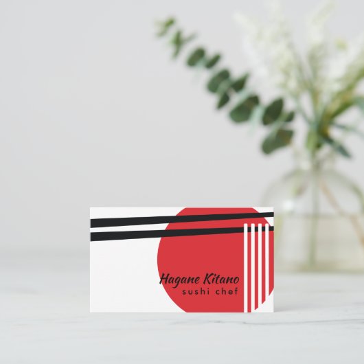 ラーメンミニマルス日本のレストランすしシェフ 名刺 (スタンド正面)